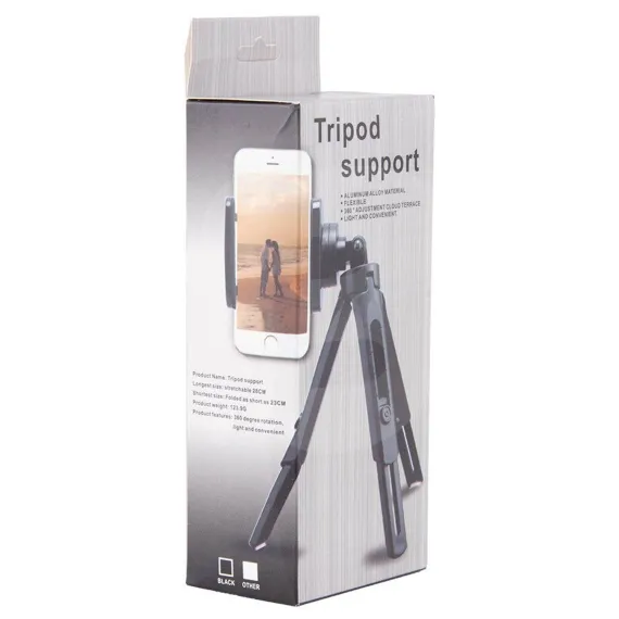 Mini trepied rotativ 360 de grade pentru telefon, ambalaj produs