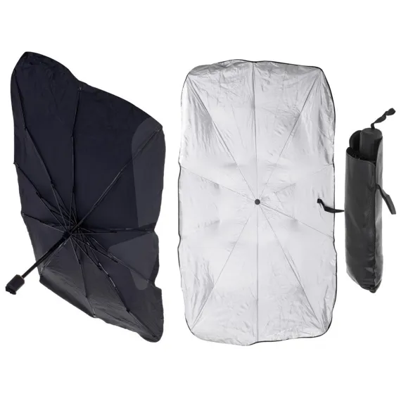 Parasolar auto tip umbrelă pentru parbriz, protecție solară interior, negru