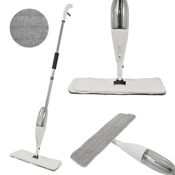 Mop cu pulverizator Spray Mop cu mâner și burete, rezervor 360 ml, cap plat, microfibră