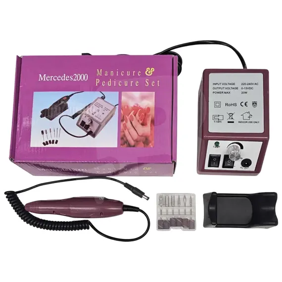 Set complet mașină de unghii Mercedes2000 cu accesorii și cutie originală
