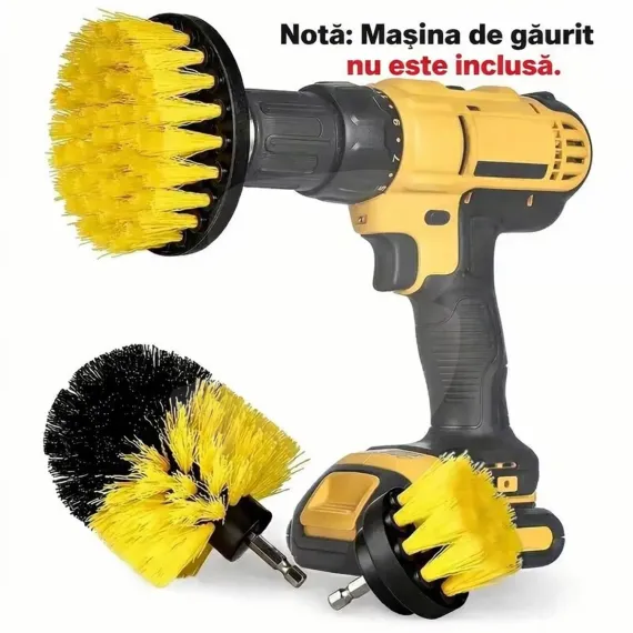 Perii de curățare din nailon montate pe burghiu