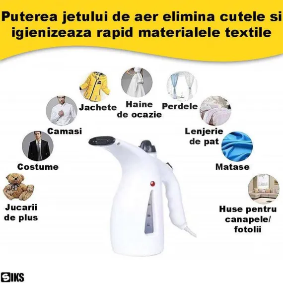 Design compact steamer cu aburi SIKS pentru haine