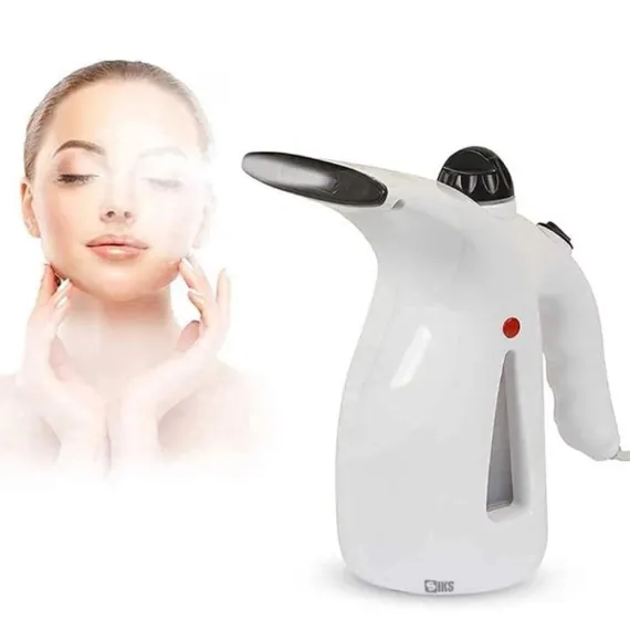 Steamer cu aburi SIKS pentru haine, aparat de călcat vertical portabil de mână pentru călătorie, rezervor 300 ml, perie inclusă, alb