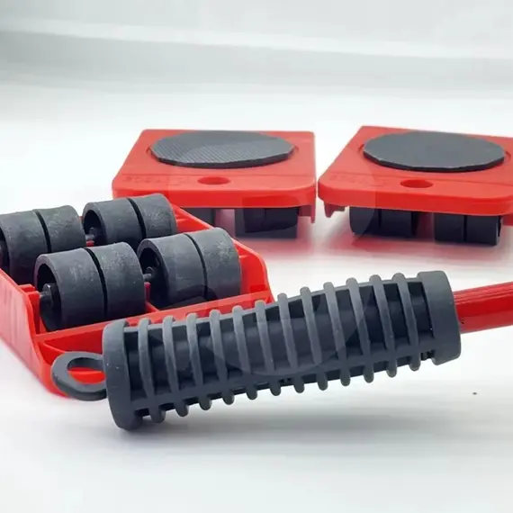 Detaliu role de transport și mâner ergonomic al levierului pentru mutarea mobilei