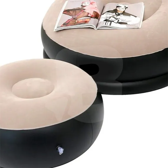 Taburet gonflabil pentru fotoliu de relaxare, material vinil catifelat