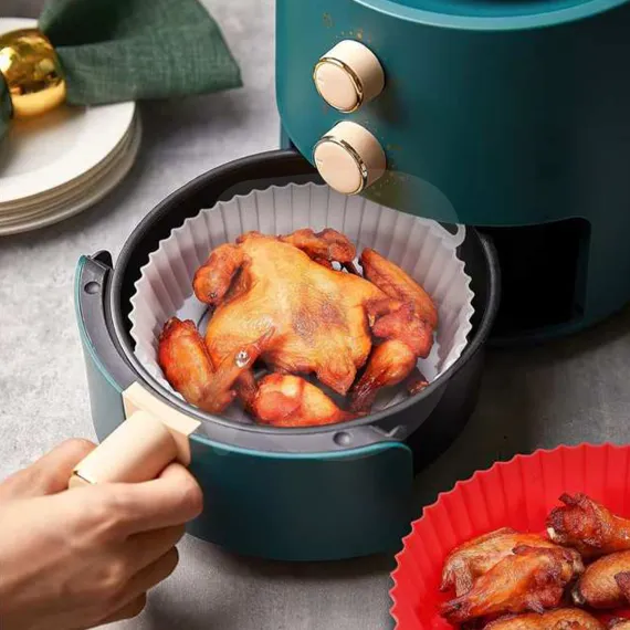 Tavă rotundă silicon pentru friteuză cu aer