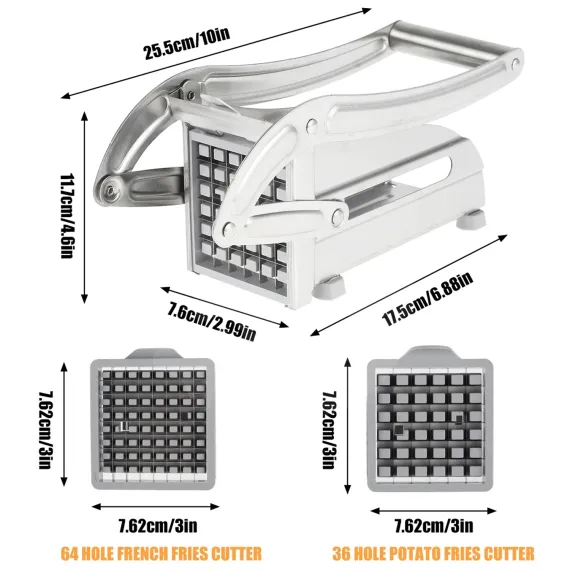 Dimensiuni tocător manual pentru cartofi cu bază stabilă