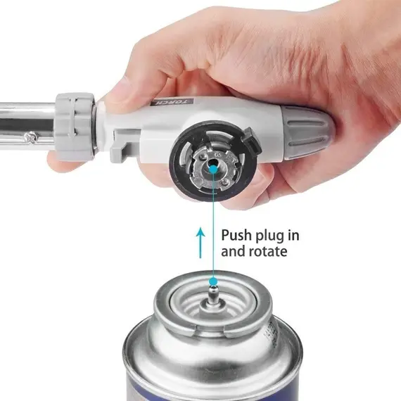 Montaj corect al torței de gaz Master Torch WS-516C pe cartuș de butan