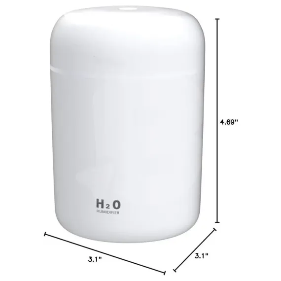 Umidificator mini portabil cu ultrasunete H2O 300 ml alb