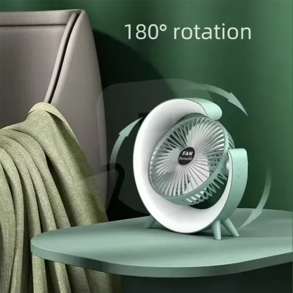Ventilator de birou USB cu rotație 180 grade pentru direcționarea fluxului de aer