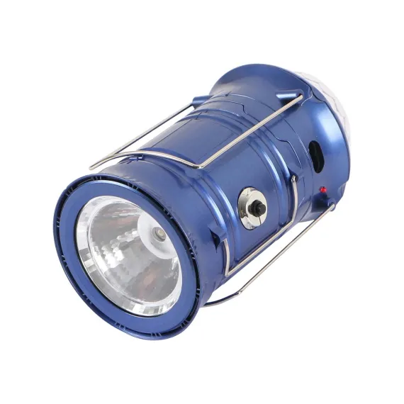 Lanternă camping LED XF-5802 Magic Cool, vedere frontală cu buton de control și LED indicator