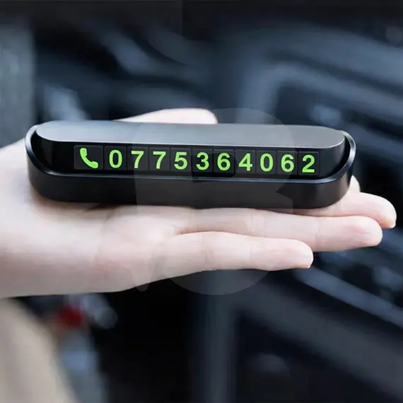 Plăcuță număr telefon auto cu capac de confidențialitate