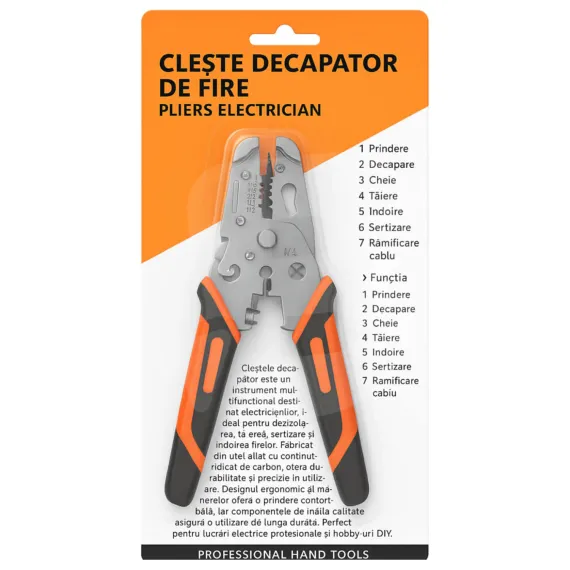 Clește decapator de fire multifuncțional pentru lucrări electrice