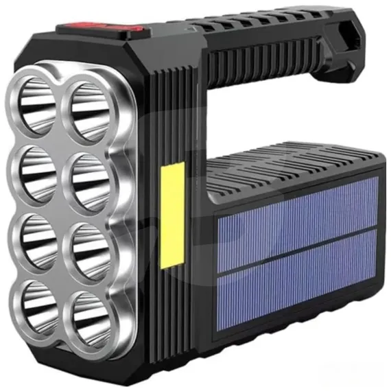 Lanternă multifuncțională cu panou solar ST11, 11 LED + COB, reîncărcabilă