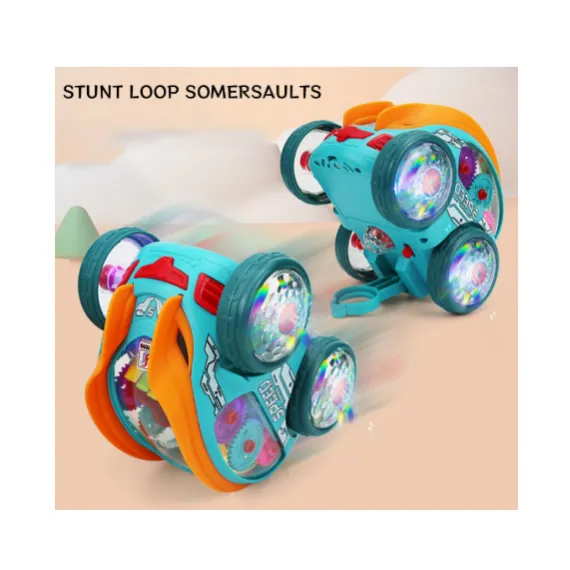 Masina cu lumini si sunete, Jucarie interactiva si distractiva, transparenta, rotativa 360 de grade, care se rostogoleste 6511110046702 CON-234