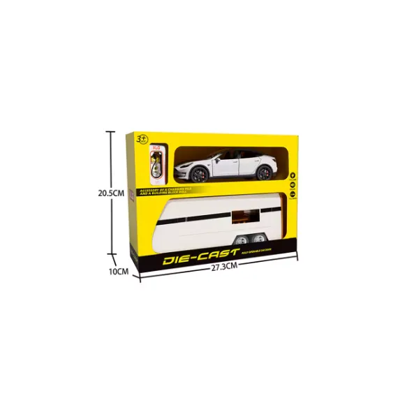Masini Metalice muzical si lumini Tesla Truck cu Remorca,1:24 6511110052109 CON-254