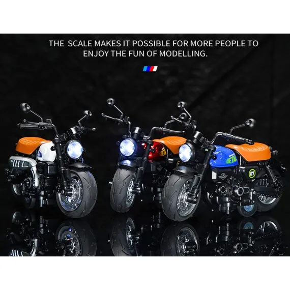Motocicleta Classical,din metal, cu sunete si lumini, mecanism pull-back, 3 tipuri 6511110047969 CON-72