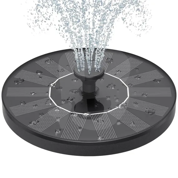 Pompă solară plutitoare pentru fântână și iaz, 1W, 6 duze, 55 cm