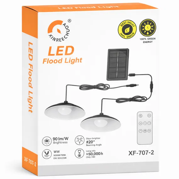 Echipat cu două lămpi LED de tip flood light, modelul XF-707-2 asigură o distribuție uniformă a luminii