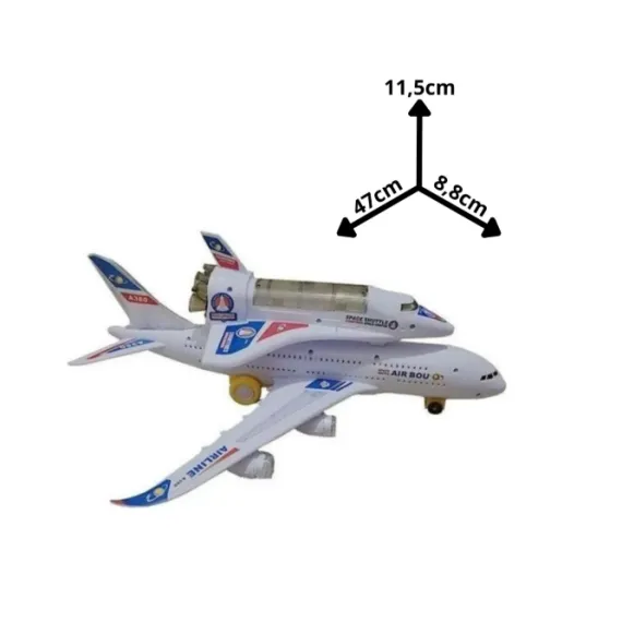 Avion A380 cu Navetă Spațială, Electric, Lumini și Sunete 6511110054837 CON-484