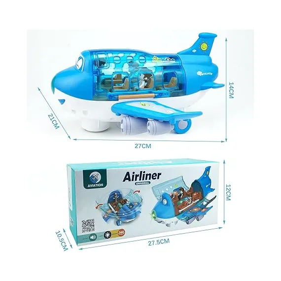 Avion cu Pasageri Lumina si Sunet ,Albastru 6511110044784 CON-318