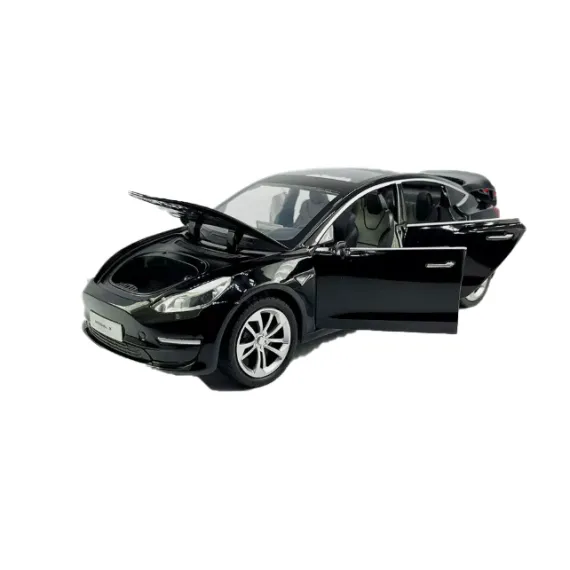 Masina Metal Model 3, cu Faruri si Stopuri care Lumineaza, Sunete realistice de Motor si Alarma, cu Functie Pull-Back, cu Functie de Deschidere a Usilor CON-280