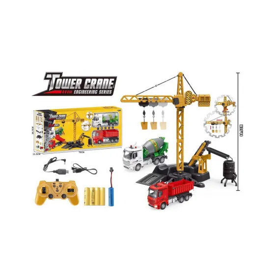 Set Șantier de construcții interactiv 3 în 1Macara Betonieră Dumper Telecomandă 6511110052468 CON-332