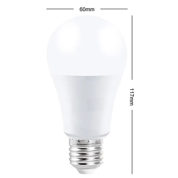 Dimensiuni bec LED RGB E27 60 mm x 117 mm