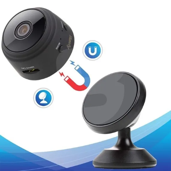Mini cameră de supraveghere WiFi magnetică cu suport detașabil