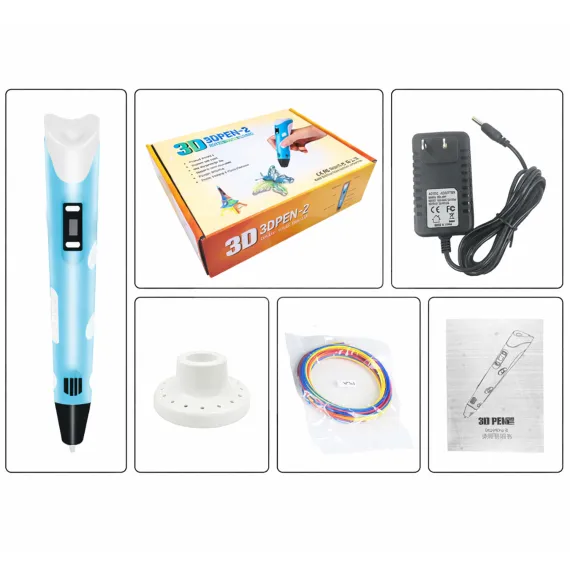 Pachet complet creion de imprimare 3D cu filament, adaptor și manual
