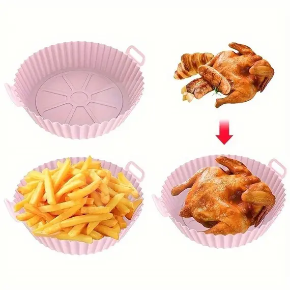 Farfurie din silicon pentru friteuză cu aer cald utilizată pentru cartofi prăjiți și pui