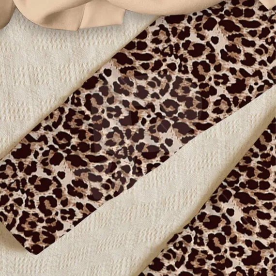 Colanți fete cu imprimeu leopard detaliu material