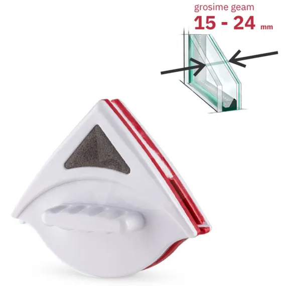 Ștergător magnetic pentru geam compatibil cu sticlă termopan 15–24 mm