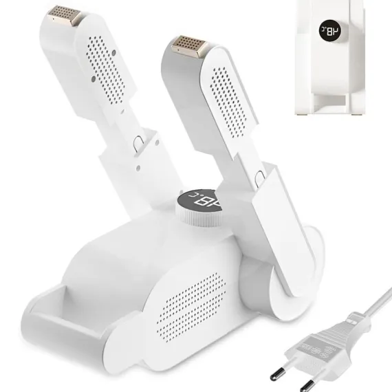 Uscător electric pentru încălțăminte pliabil cu aer cald 360°, funcție UV și temporizator