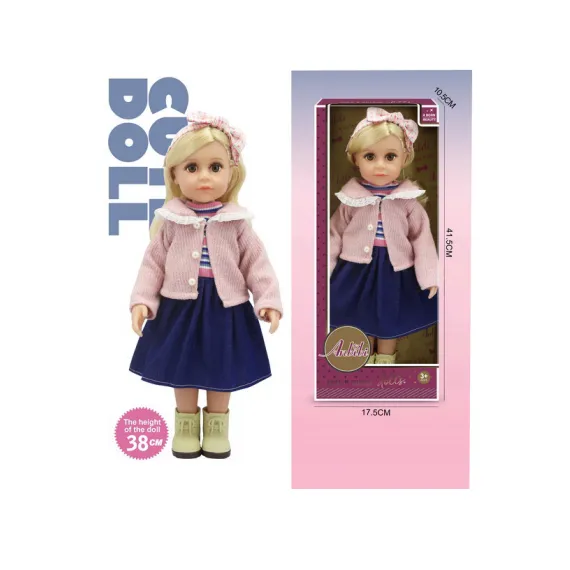 Păpușă Cute Doll cu jachetă și rochie