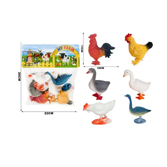 Set păsări de fermă din plastic pentru copii