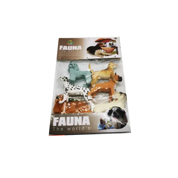 Set 6 Figurine Câini de Rasă, Modele Realiste Pictate Manual (Golden Retriever, Bulldog, Ciobănesc German, Dalmatian și alții), Dimensiuni 8-12 cm