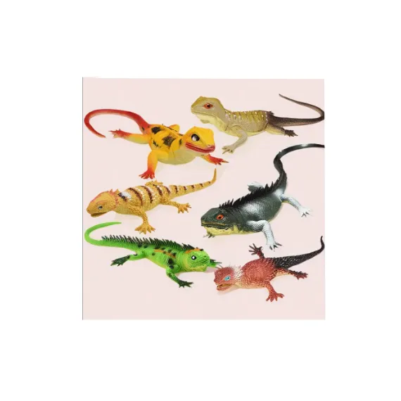 Set 6 reptile mari din cauciuc 23 cm prezentare produs