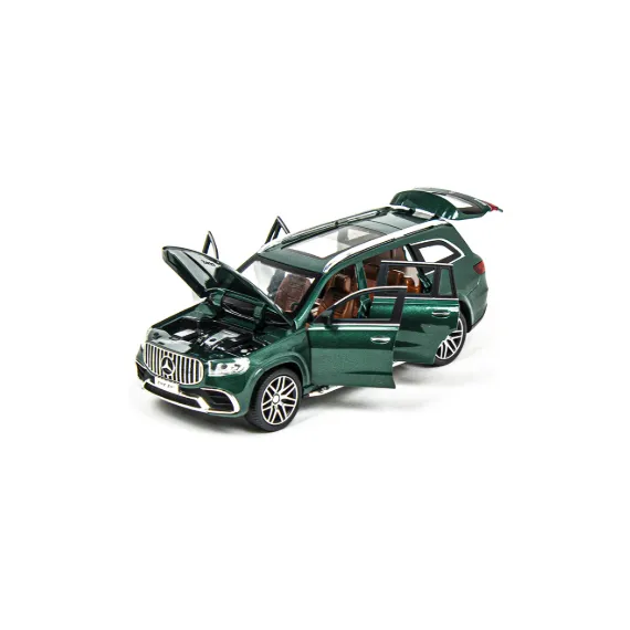 Machetă Auto Metalică Mercedes-Benz GLS 63 AMG, Scară 1:24, 3 Efecte Sonore, 6 Portiere/Capote Mobile, Lumini LED, Lungime 21 cm