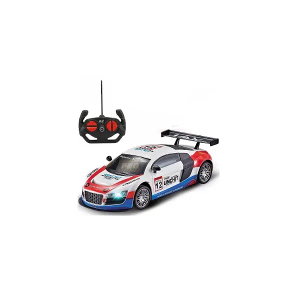 Mașină cu Telecomandă Rastar Audi R8 LMS Performance, Scară 1:18, Lumini LED Funcționale, Detalii Realiste, Lungime 25 cm, Multicolor/Alb