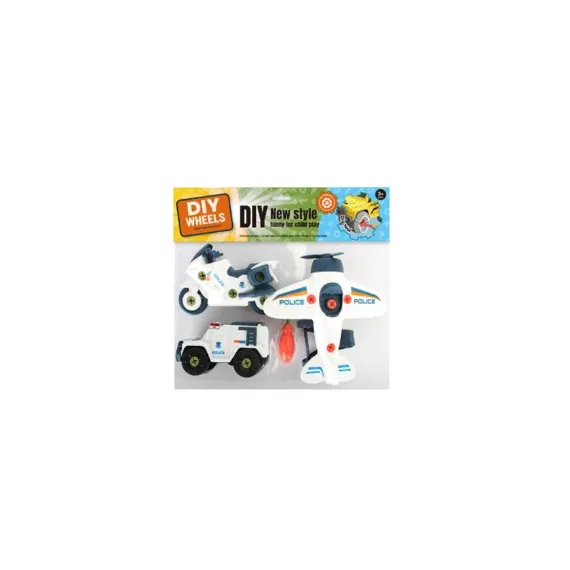 Vehicule de poliție jucărie tip DIY pentru copii