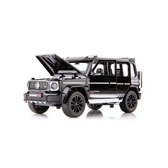 Mașină metalică G Brabus 4x4 negru cu uși și capotă deschise