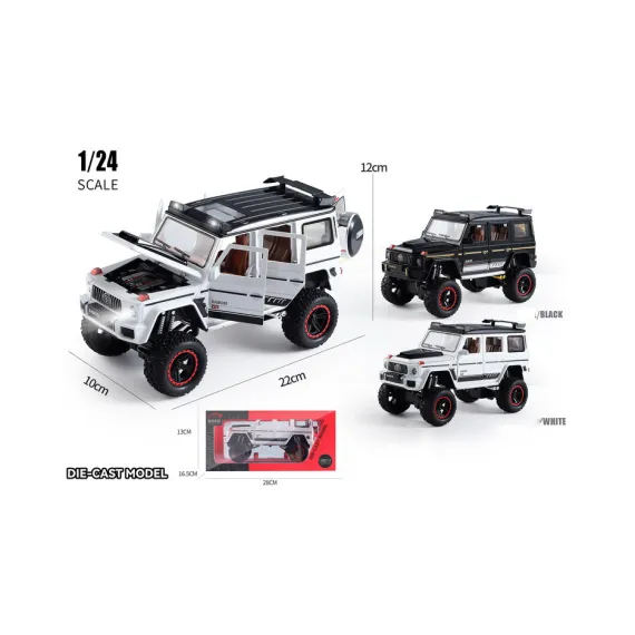 Mașină metalică SUV Clasa G500 1:24 cu dimensiuni evidențiate
