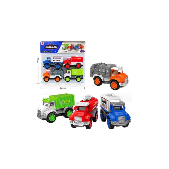 Set 4 masinute de jucarie demontabile tip Puzzle "City Car", vehicule interactive cu unelte incluse