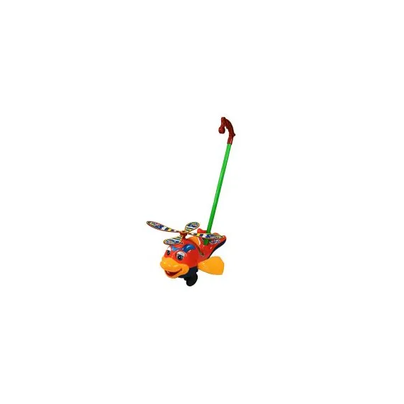 Jucărie de Împins pentru Copii, Model Peștișor Vesel, Include Mâner Detașabil, Efecte Sonore și Mișcare a Limbii, Înălțime Totală 55 cm, Multicolor