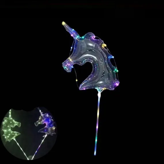 Set 50 Baloane Party cu LED multicolor forma Unicorn pentru petreceri copii