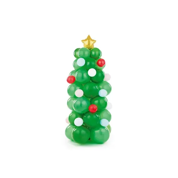 Set Buchet Balon Brad de Craciun gigant cu 65 baloane incluse 65x161 cm