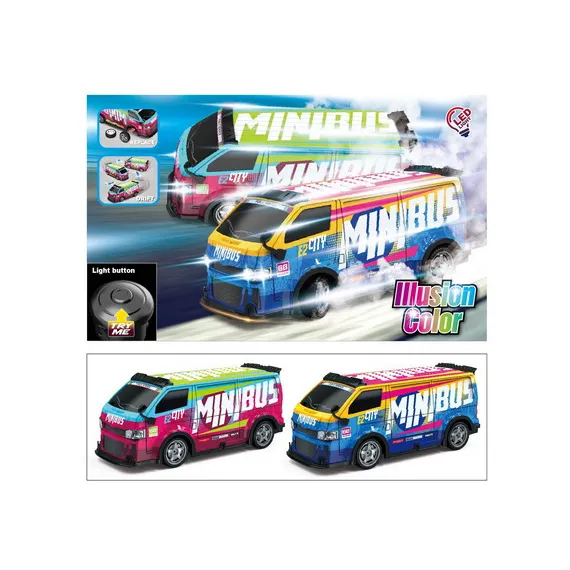 Mașină telecomandată MiniBus City cu lumini LED
