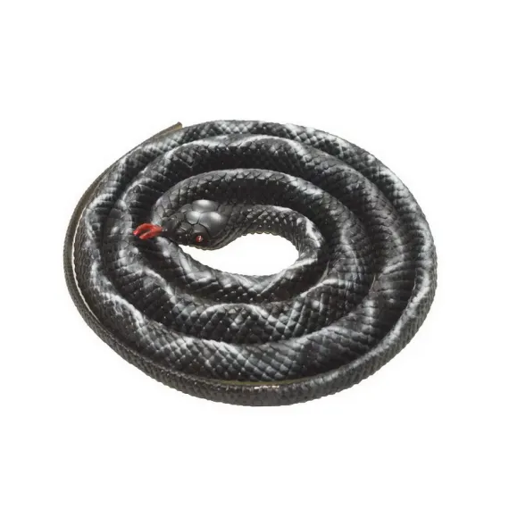 Șarpe Fals din Cauciuc Flexibil, Aspect Realist, Lungime 100 cm, Culoare Negru, Ideal pentru Speriat Păsările sau Farse