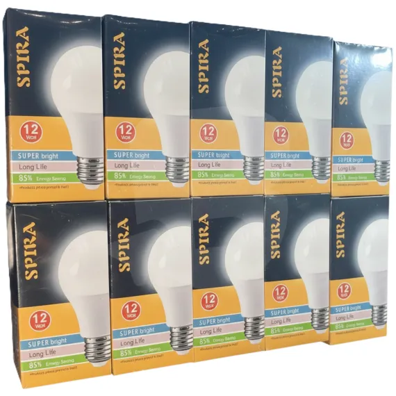 Bec LED SPIRA 18W E27, Lumină Caldă 2500K, Clasa Energetică A, Set 10 Bucăți